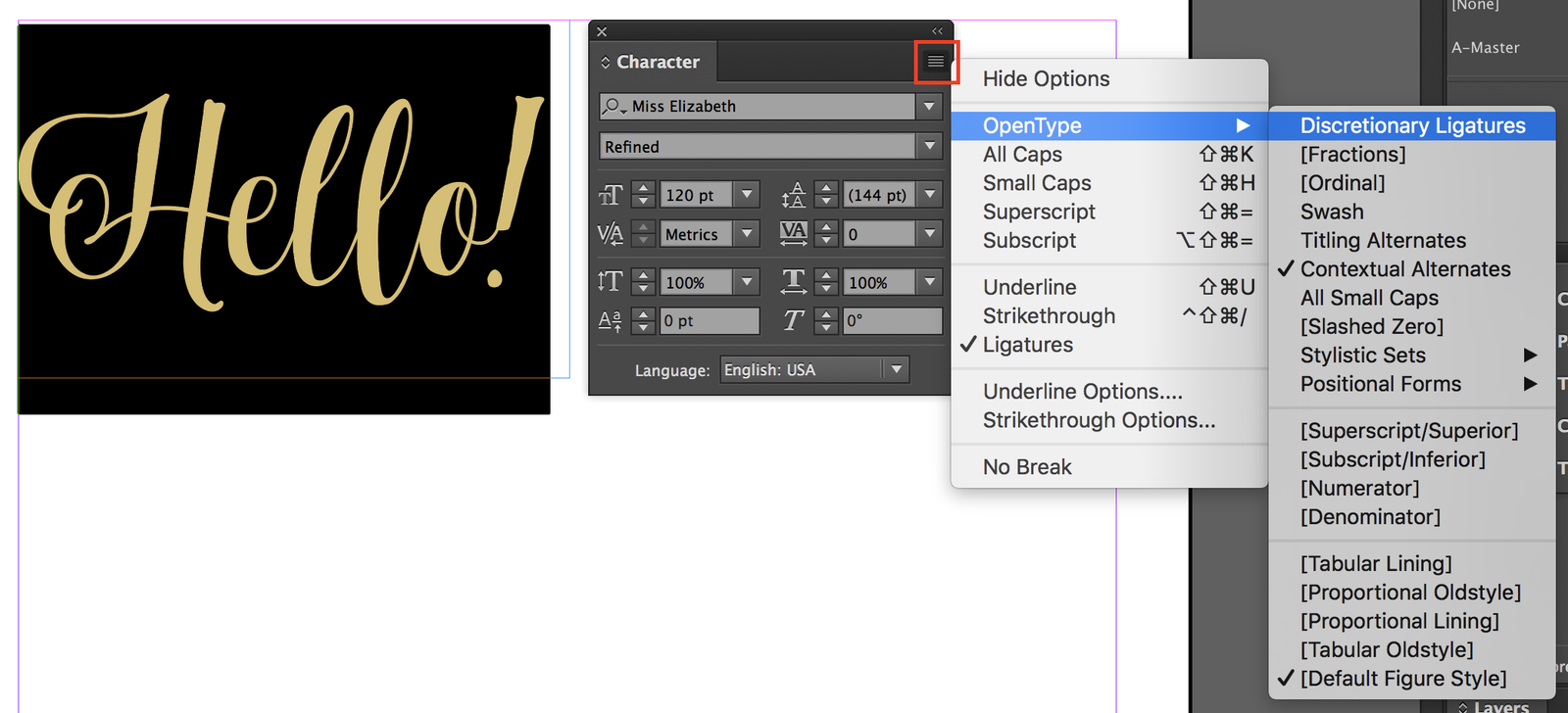 using fonts with access opentype feature in any software 3