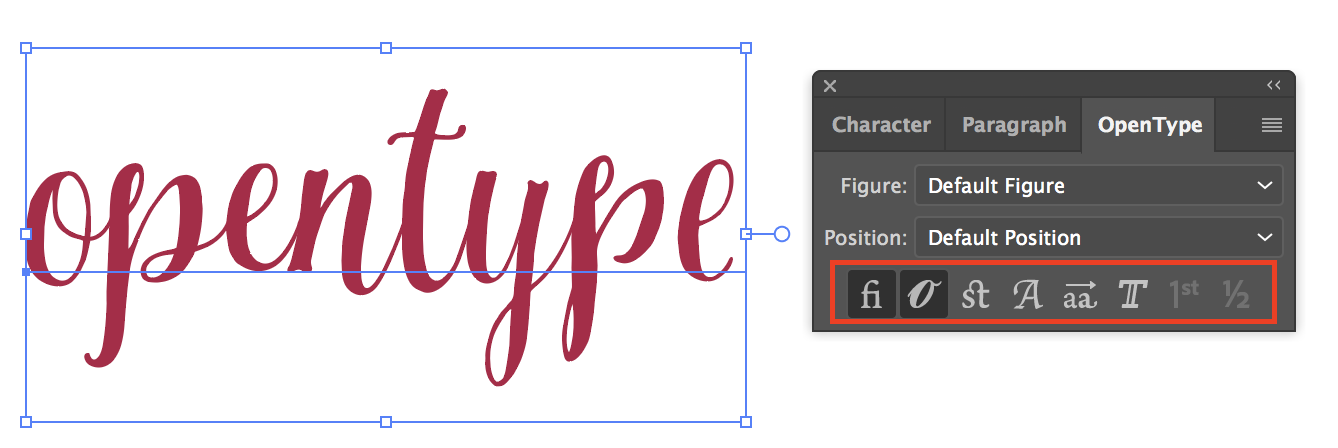 using fonts with access opentype feature in any software 4