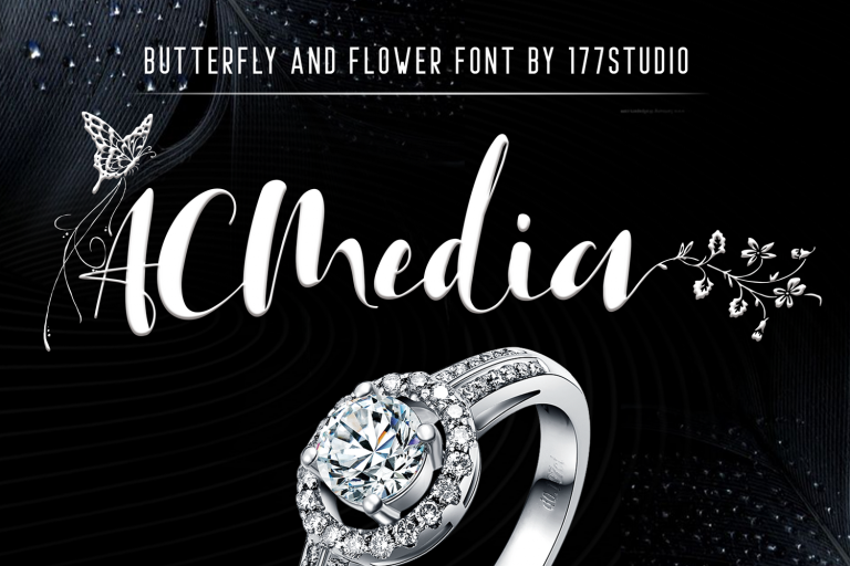 Acmedia - Butterflies and Flowers Font