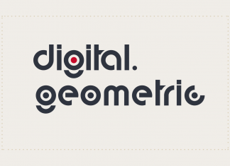 digital geometric font